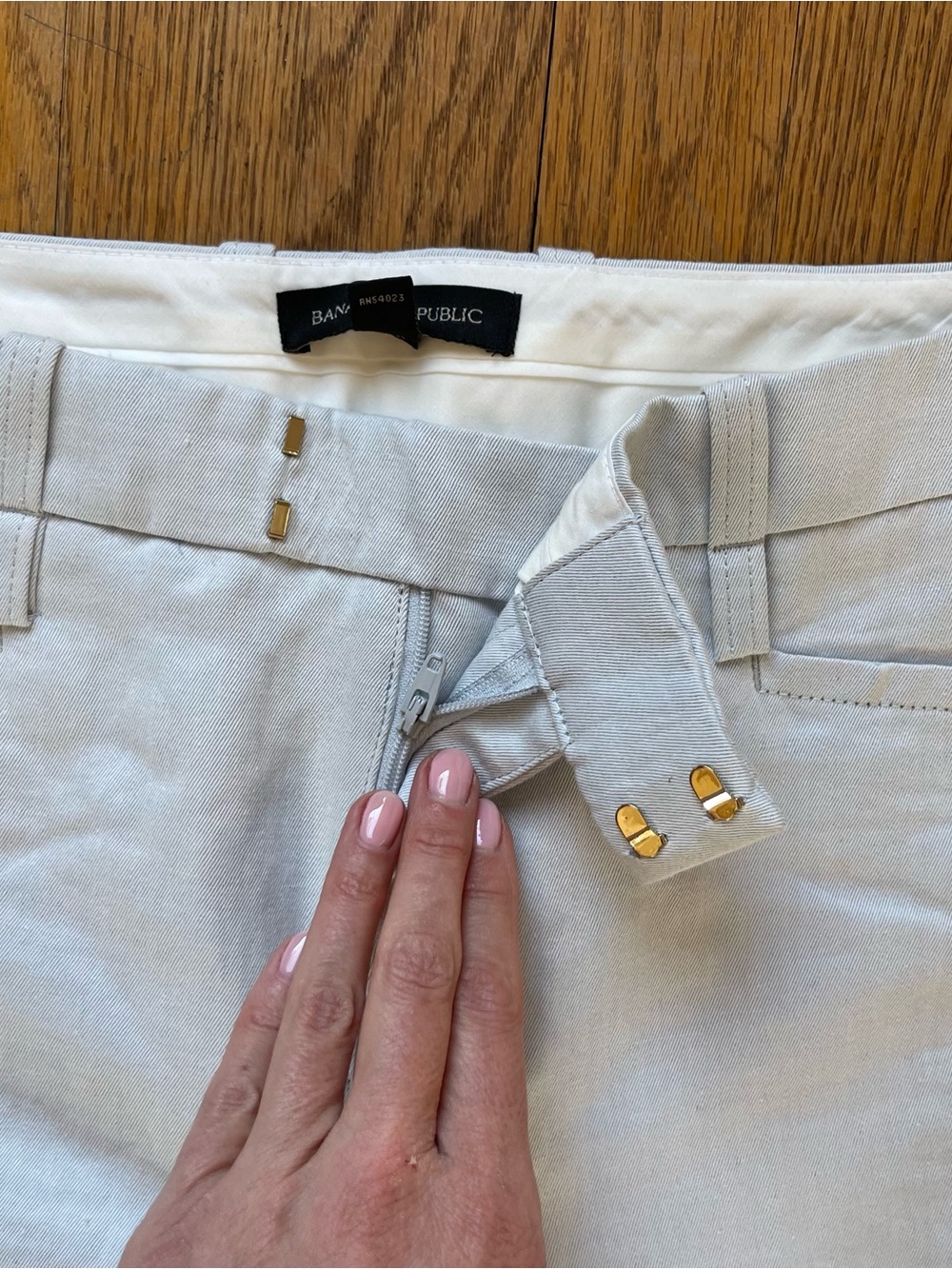Banana Republic Linen Wide Leg Trouser Light Blue Size 12 NWOT - Picture 3 of 8